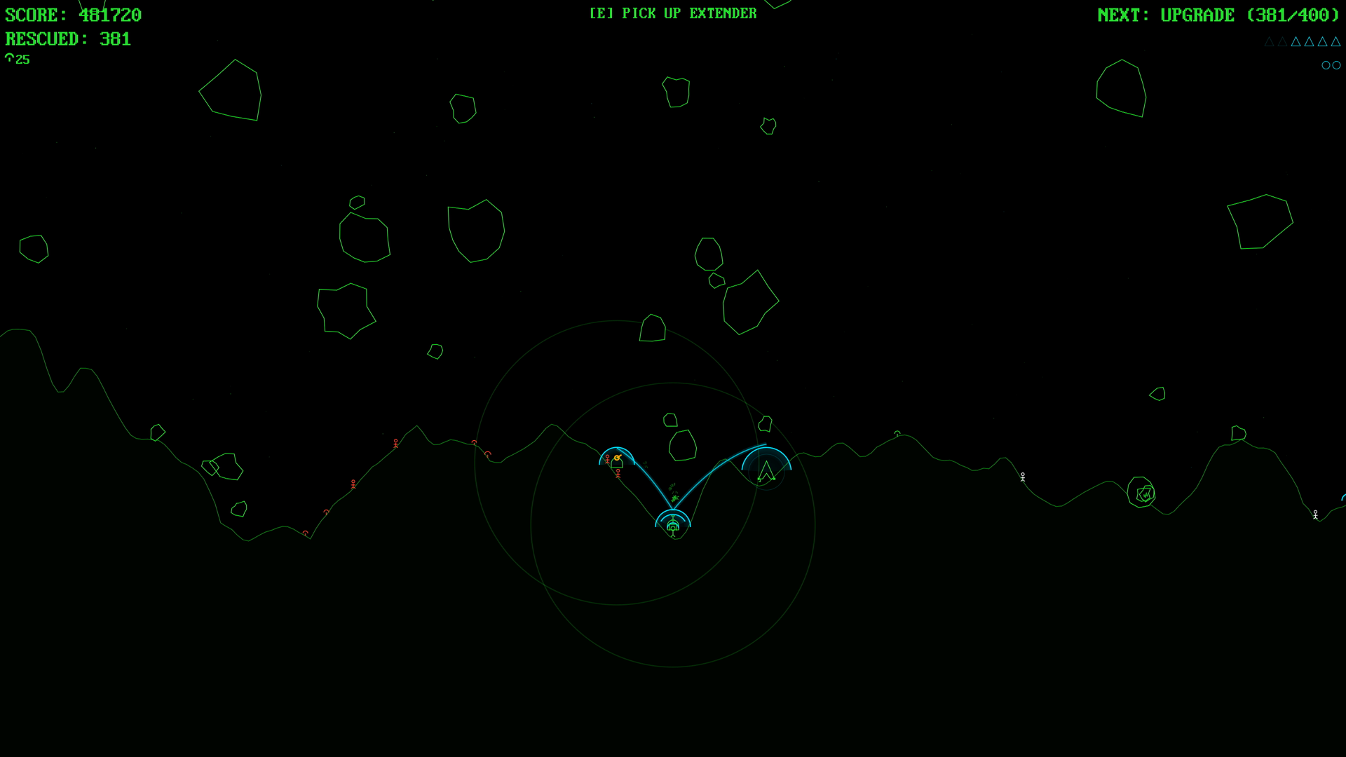 Mooncall gameplay: moonquake rings rippling across the moonscape